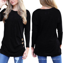 Women's Casual Long Sleeve Round Neck Loose Tunic T Shirt Blouse Tops